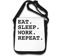 Eat Sleep Work Repeat - Borsa a tracolla bianca