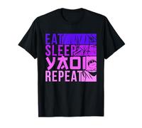 Eat Sleep Yaoi Repeat Fujoshi Anime Boy Gay Manga Maglietta