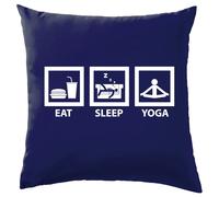 Eat Sleep Yoga - Cuscino - Spirituale Pace Amore Divertente Esercizi Tappetino