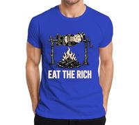 Eat the Rich Capitalism Kritik Statement, maglietta da uomo, Blu, 3XL