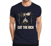 Eat the Rich Capitalism Kritik Statement, maglietta da uomo, blu navy, 3XL