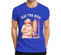 Eat The Rich Karl Marx Döner Kebab Statement - Maglietta da uomo, Blu, XL