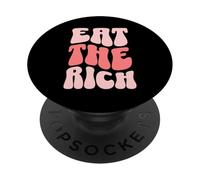 Eat The Rich Retro Wavy PopSockets PopGrip Adesivo