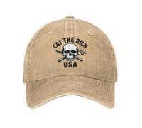Eat The Rich USA Baseball cap Sun Outdoor Gym Dropshipping Washed Trucker Hat Women Men Fashion Print Baseball Caps