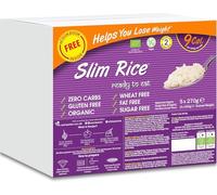 Eat Water Slim Rice 270g Enviro Confezione da 5 - Prodotto con farina Konjac biologica, dieta Keto Paleo e alimenti vegani, dieta a basso contenuto di carboidrati e ipocalorica | Cibo senza zuccheri
