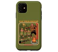 Eat Your Greens Bigfoot Sasquatch Retro Funny Adult Humor Custodia per iPhone 11