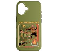 Eat Your Greens Bigfoot Sasquatch Retro Funny Adult Humor Custodia per iPhone 16