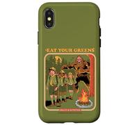 Eat Your Greens Bigfoot Sasquatch Retro Funny Adult Humor Custodia per iPhone X/XS