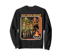 Eat Your Greens Bigfoot Sasquatch Retro Funny Adult Humor Felpa