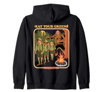 Eat Your Greens Bigfoot Sasquatch Retro Funny Adult Humor Felpa con Cappuccio