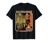 Eat Your Greens Bigfoot Sasquatch Retro Funny Adult Humor Maglietta