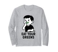 Eat Your Greens Funny Vegetable Maglia a Manica
