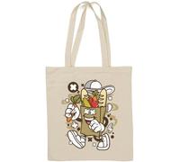 Eat Your Vegetables Go Green - Borsa per la spesa in cotone naturale, colore: bianco