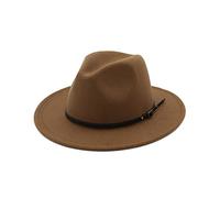 EATAN Fedora cappelli con fibbia da cintura per uomo e donna, alla moda, classico, tesa larga, unisex, cappello panama, cappello da sole, cachi, Taglia unica