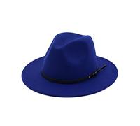 EATAN Fedora cappelli con fibbia da cintura per uomo e donna, alla moda, classico, tesa larga, unisex, cappello panama, cappello da sole, blu reale, M