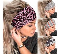 EATAN Headbands Women Wide Head Bands Turban Elastic Nonslip Hairbands Allenamento Yoga Hair Scarfs Running Sweatband African Bohemian Head Wraps Fashion Hair Accessories for Women Girls (H- Leopard)