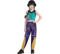 EATAN Kpop Demon Rumi Zoey - Disfraz de cosplay para niños, disfraz de cazadores pop cantantes Rumi Zoey, ídolo, juego de rol, disfraz de Halloween para mujeres y niñas (verde, 110)