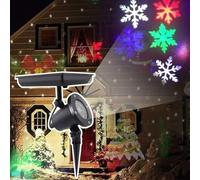 EATAN Proiettore a energia solare 2024, decorazione natalizia con fiocco di neve, proiettore impermeabile IP64 per uso interno ed esterno, luce di proiezione a LED adatta per giardino, festival,