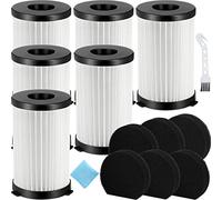 EATBALE Filtri HEPA di Ricambio per MOOSOO D600 D601 per iwoly V600 con Cavo per Goodmans 356277 per Cecotec Conga Thunderbrush 520/550/560 (6 filtri HEPA + 6 spugne)