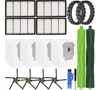 EATBALE Kit di Accessori Ricambi per iRobot Roomba S9 (9150) Plus S9+ (9550) S Serie Robot aspirapolvere, 1 Set di spazzole in Gomma, 4 spazzole Laterali, 4 filtri, 4 Sacchetti, 2 Pneumatici