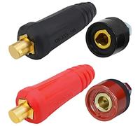 EATBALE Saldatura per TIG Cavo Connettore Pannello Spina e Presa Set Giunto Raccordo Rapido Stile Dinse DKJ35-50 DKZ35-50 315amp Maschio-Femmina per Accessori Macchina Saldatrice (4 Nero e Rosso)