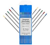 EATBALE Saldatura per TIG Elettrodi Di Tungsteno Confezione Mista 1.6x150mm, 2pz Tungsteno Puro + 2pz 2% Cerio (Grigio) + 2pz 1.5% Lantanio (Oro) + 2pz 2% Lantanio (Blu)+ 2pz 2% Torio Confezione Da 10