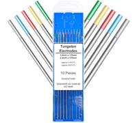EATBALE saldatura per TIG Elettrodi di tungsteno Mix Confezione 2,4/1,6 x 175 mm, 2 x tungsteno puro, 2 x 2% cerio (grigio), 2 x 1,5% lantanio (oro), 2 x 2% lantanio (blu), 2 x 2% torio (rosso)