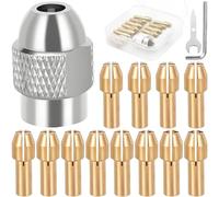EATBALE Set di pinze per Dremel 225 3000 4000 4250 4485 8220 Kit di accessori Pinza in ottone 4485 (0,8 mm-3,2 mm) Dado in metallo Cambio rapido Multiutensile Utensile rotante Parti di ricambio