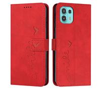 EATCYE Cover per Motorola Moto Edge 20 Lite, Flip Libro Libretto Custodia in Pelle PU per Motorola Moto Edge 20 Lite [Protezione Completa] [Slot per Scheda] [Funzione di Supporto] (#Rosso)