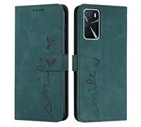 EATCYE Cover per Oppo A16 / A16S / A54S / A55 5G /A53S 5G, Flip Libro Libretto Custodia in Pelle PU per Oppo A16 / A16S / A54S / A55 5G /A53S 5G [Slot per Scheda] [Funzione di Supporto] (Verde)