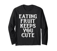 Eating Fruit Keeps You Cute Funny Vegan Protein Vegetarian Maglia a Manica