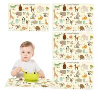 Eating Mat - Non Slip Food Grade Silicone Placemat, Features Glossy Suction Backing To Prevent Sliding On Tables, Resists Tomato Berry Stain Absorption Via Platinum Cured Material, Offers