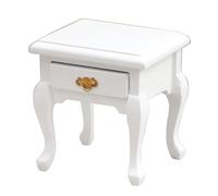 EatingBiting Bianco 1:12 Mini Mobili in Miniatura Comodino in Legno Cassetto Comodino Modello Armadio per Giardino Fata Ornamento Decor