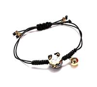 EatingBiting Feng Shui Lucky Ceramics Cat Maneki Neko Fortuna Buona Fortuna Ricchezza Braccialetto Nero Perline Braccialetti Regolabile Ricchezza Salute Fortuna Ricca Simbolo di Denaro per Borsa Borsa