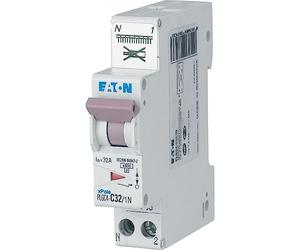 EATON 109131 PLGC4-C32/1N - DISJONTORE MODULARE PH/N - BIANCO - MANETTA VIOLETTA - 1P+N / 32A - Curva C - Connessione diretta senza viti