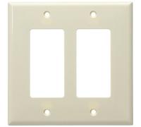 Eaton 2052LA Mid-Size 2-Gang Decorator GFCI Wall Plate with Box, Light Almond Finish by Eaton
