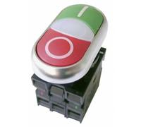 Eaton 216509 - Doppio pulsante, 1 chiusura + 1 apertura + LED 85-264 V AC, attacco a vite