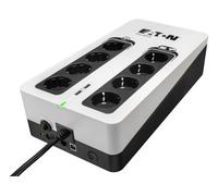Eaton UPS 3S 850 DIN - Gruppo di continuità (UPS) - 850VA (8 prese DIN, Limitatore di Sovratensione, 2 Porte di Ricarica USB Type-A) - Interfaccia USB (cavo incluso) - 3850D - Nero e Bianco