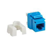 Eaton - Jack Keystone Cat6A serie Tripp Lite con conformità PoE++ di tipo 4 (4PPoE), blu, Ethernet RJ45, punzonatura Krone/110, conforme TAA, garanzia a vita del produttore (N238-001-BL-6A)