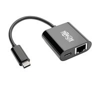 Tripp Lite U436-06N-GB-C - Adattatore di rete USB-C (Type-C) a Gigabit con ricarica USB-C PD, compatibile con Thunderbolt 3, colore: Nero