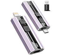 EATOP Chiavetta USB portatile da 512 GB, con doppia interfaccia, non richiede app, per iPhone, iPad, Android, PC e Mac, memorizza facilmente foto, video e file (viola lavanda)