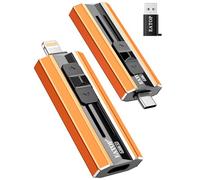 EATOP Chiavetta USB portatile da 512 GB, con doppia interfaccia, non richiede app, per iPhone, iPad, Android, PC e Mac, per archiviare facilmente foto, video e file (arancione)