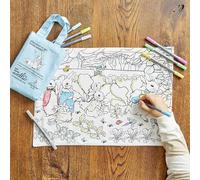 eatsleepdoodle Peter Rabbit and Friends - Tovaglietta da colorare per bambini con 10 pennarelli lavabili, 33 x 47 cm, tovaglietta da colorare Peter Rabbit, ultra lavabile e riutilizzabile
