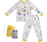 eatsleepdoodle Snug Colouring Pyjamas for Kids with 10pk Washable Pens