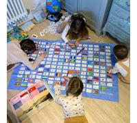 eatsleepdoodle Tovaglia da colorare per bambini, poster gigante con bandiere del mondo e 10 pennarelli lavabili, ultra lavabile e riutilizzabile