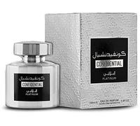 Eau de Parfum Confidential Platinum 100 ml Arabo Per Uomo e Donna Un Oud Profumo di Lunga Durata con un tocco orientale di accenti di gelsomino, legno di gaiac, pelle, vaniglia, ambra grigia, muschio,