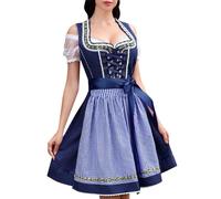 Eauptffy Abito tradizionale da donna, abito da teatro, alla moda, grembiuli, 3 pezzi, per occasioni speciali, in pizzo, elegante, per Oktoberfest