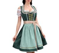 Eauptffy Abito tradizionale da donna, abito da teatro, alla moda, grembiuli, 3 pezzi, per occasioni speciali, in pizzo, elegante, per Oktoberfest