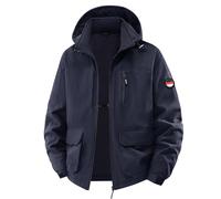 Eauptffy Eauptffy, giacca a vento invernale calda con cappuccio, impermeabile, tinta unita, giacca bomber a maniche lunghe, impermeabile, imbottita, giacca funzionale per tutti i giorni, escursioni