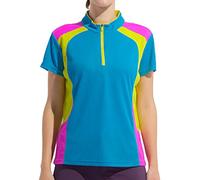 Eauptffy Maglietta sportiva da donna, a 1/4 zip, ad asciugatura rapida, a maniche corte, per allenamento sportivo, UPF50+, protezione solare, leggera, traspirante, funzionale, tattica, O blu., 3XL